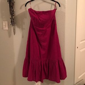 Gap Pink cotton strapless dress