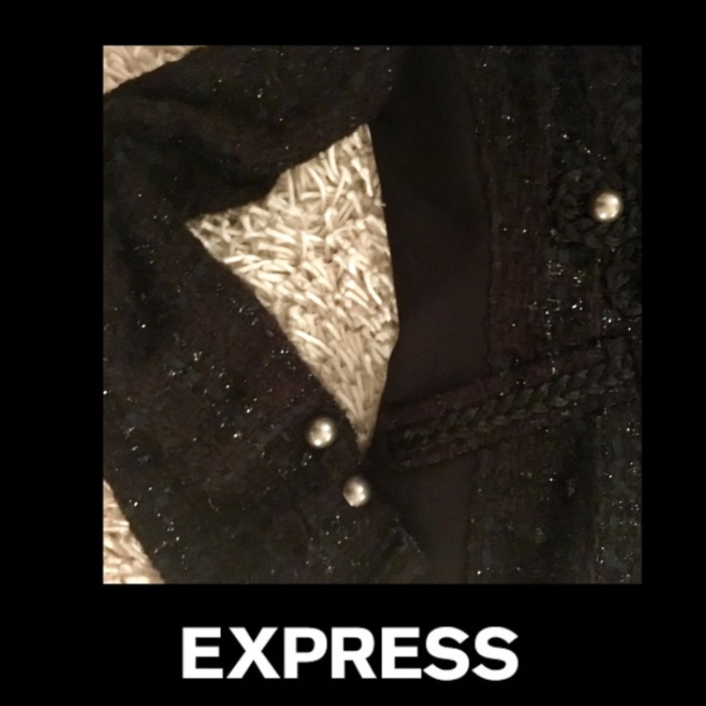 🦋Express•Embroidered Tweed Metallic Blazer - Picture 7 of 8