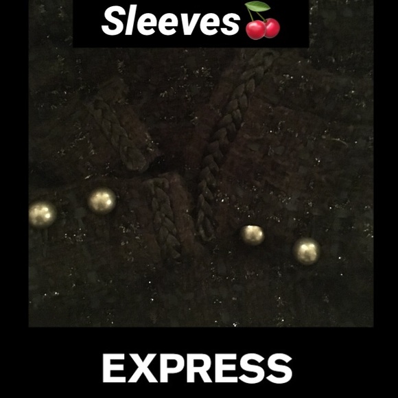 🦋Express•Embroidered Tweed Metallic Blazer - Picture 6 of 8