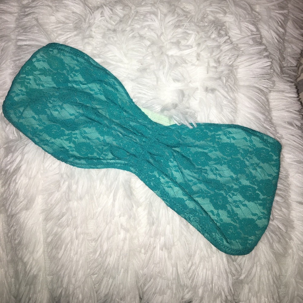 PINK victoria's secret • lace bandeau small teal