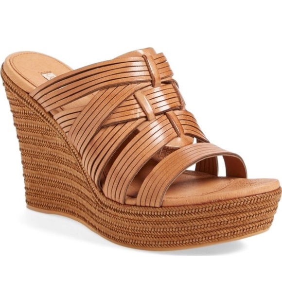 Shoes - Cognac ugg Melinda platform wedge braided sandal