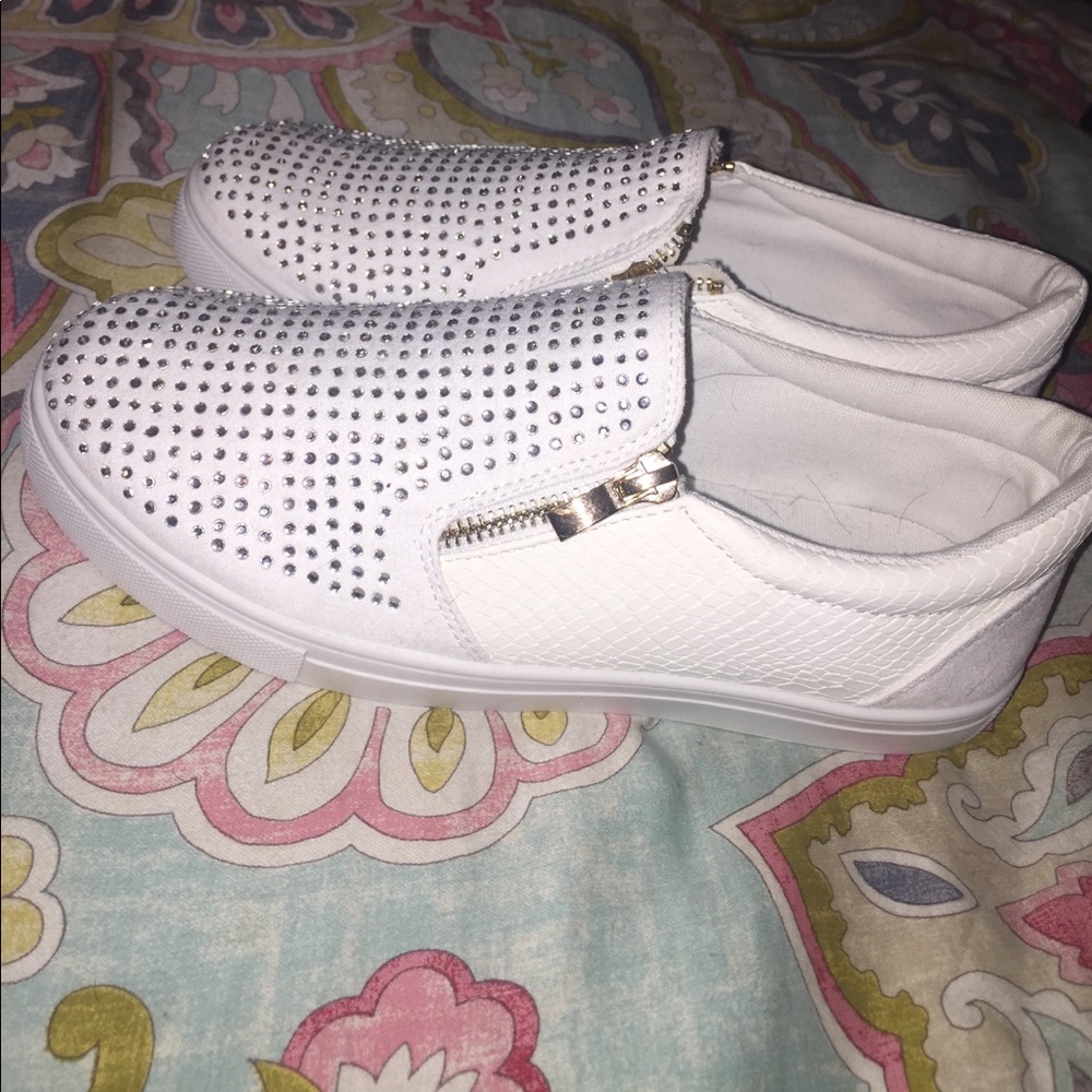 White studded shoes