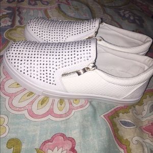 White studded shoes