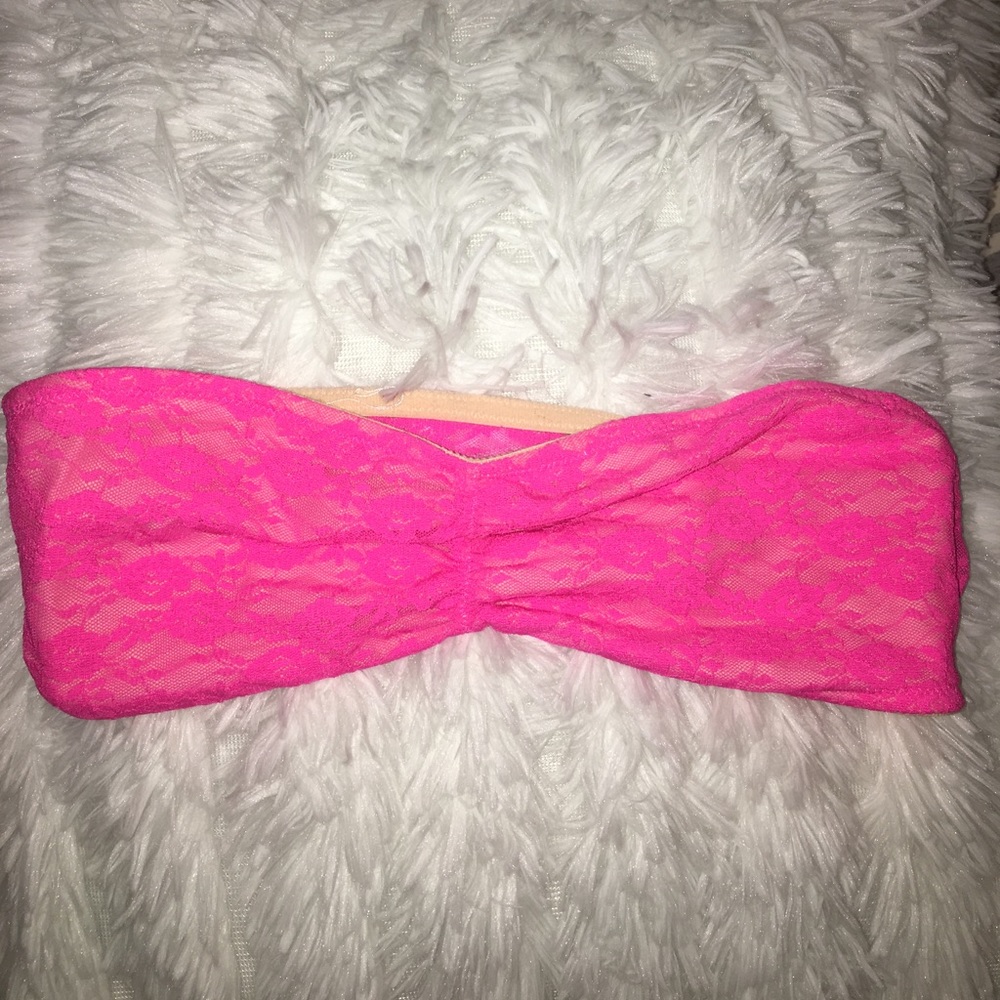 PINK victoria's secret • lace bandeau small pink