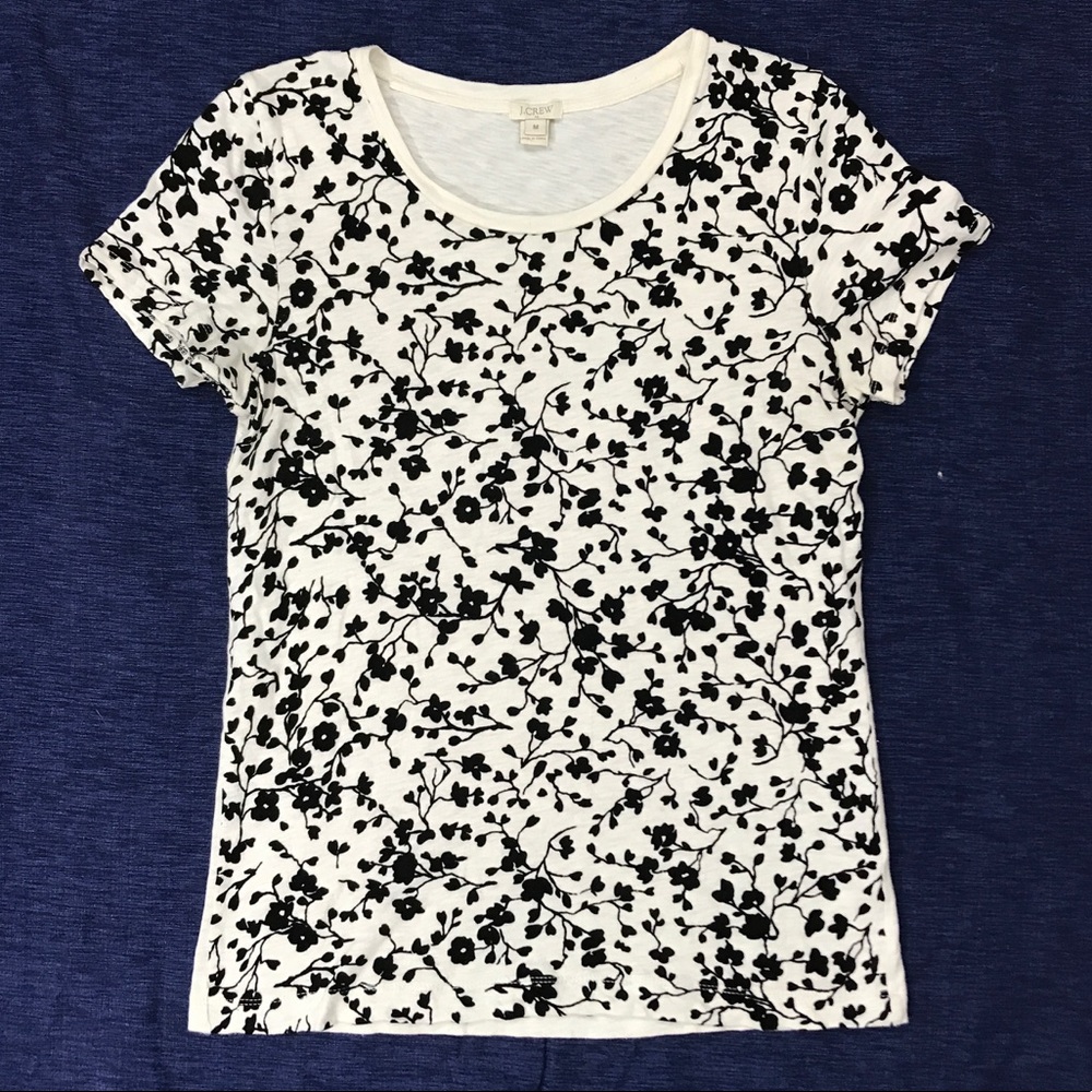 J Crew velvet floral print tee
