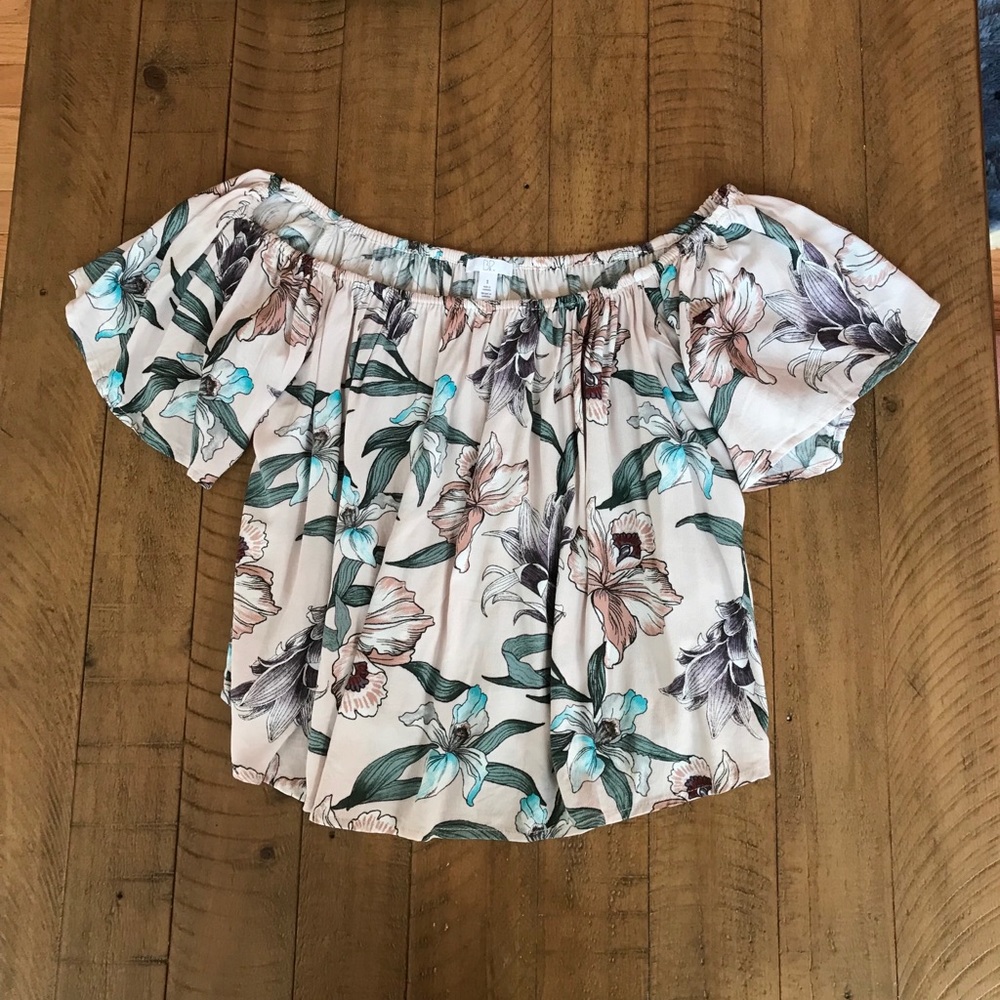 Off The Shoulder Floral Blouse