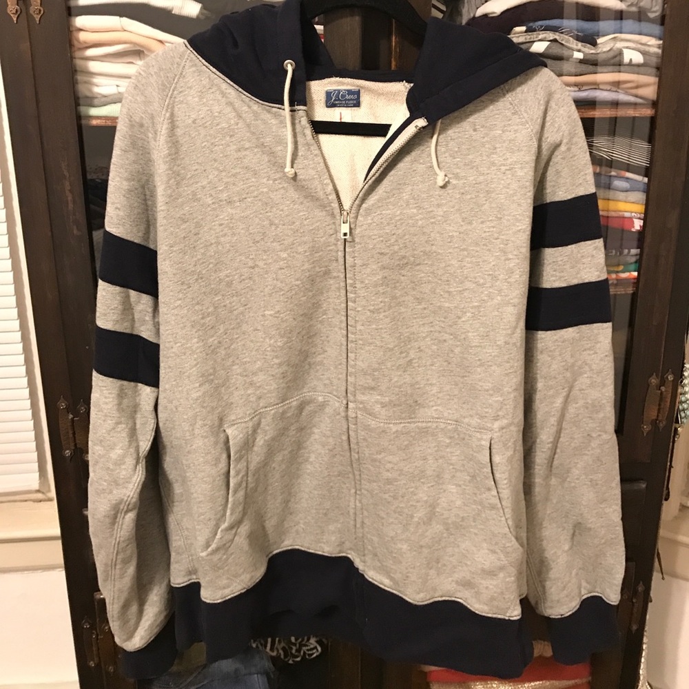 J. Crew Men Vintage Look Zip-Up Sweatshirt