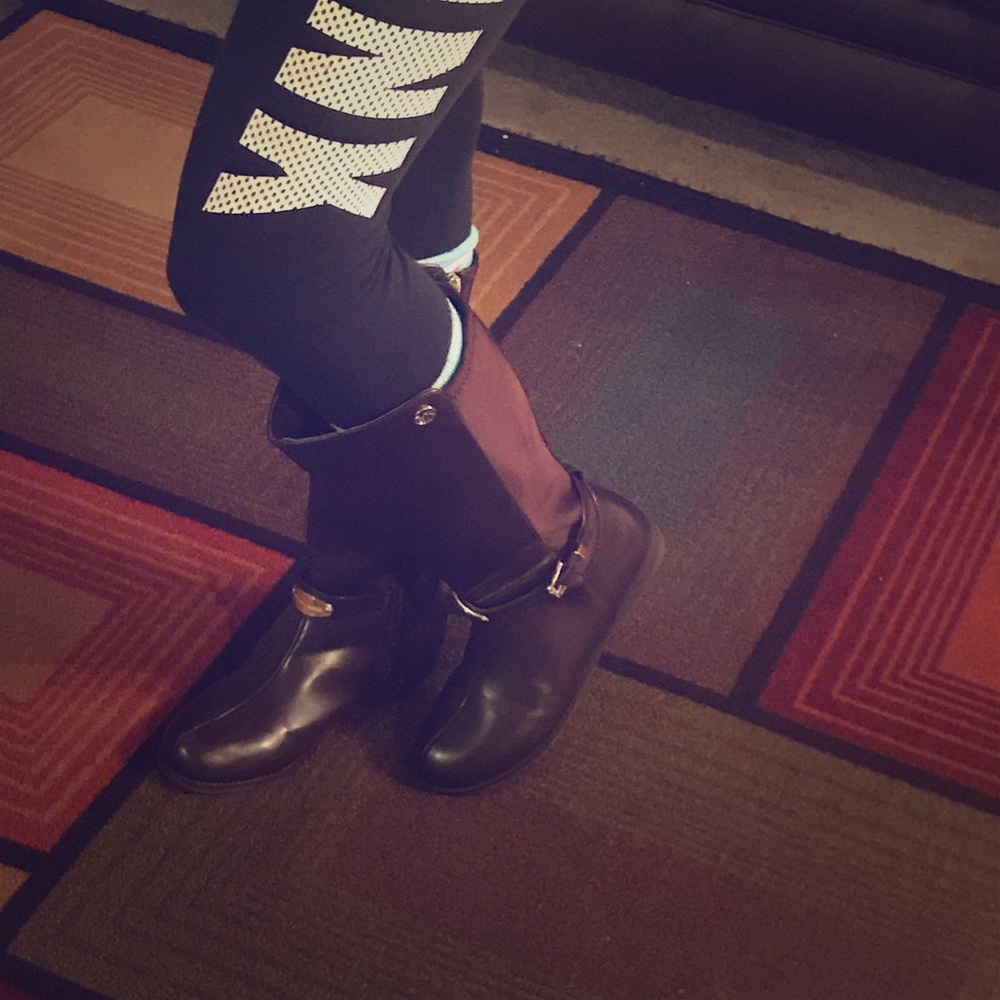 Big girl Michael Kors boots in chocolate brown