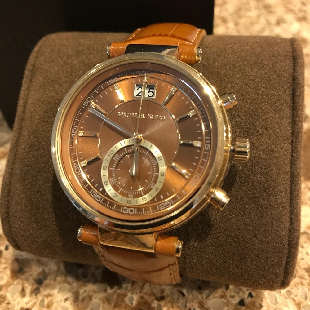 Michael Kors Sawyer Watch Brown Leather MK2424