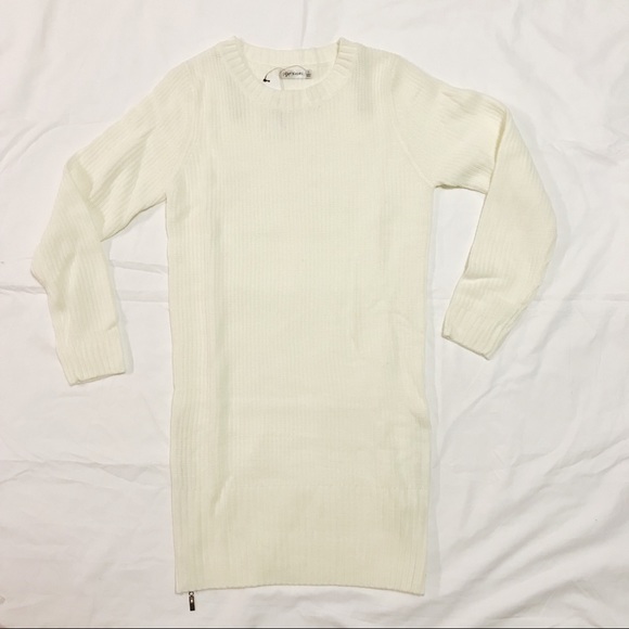 White Sweater Dress - Picture 1 of 5