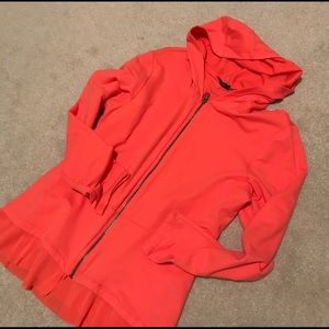 Cute ruffled coral light zip jersey by Cupio  Sz L