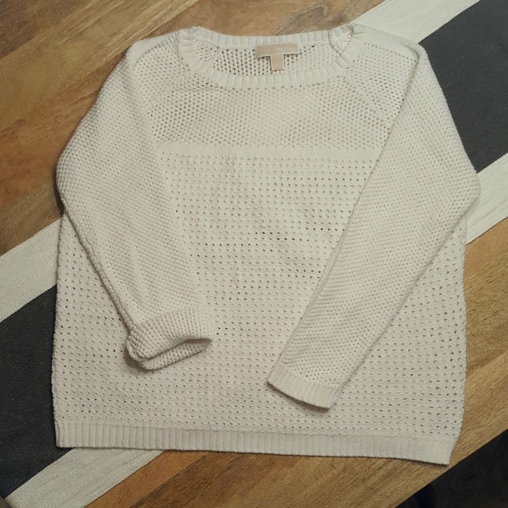 Michael Kors white open knit sweater