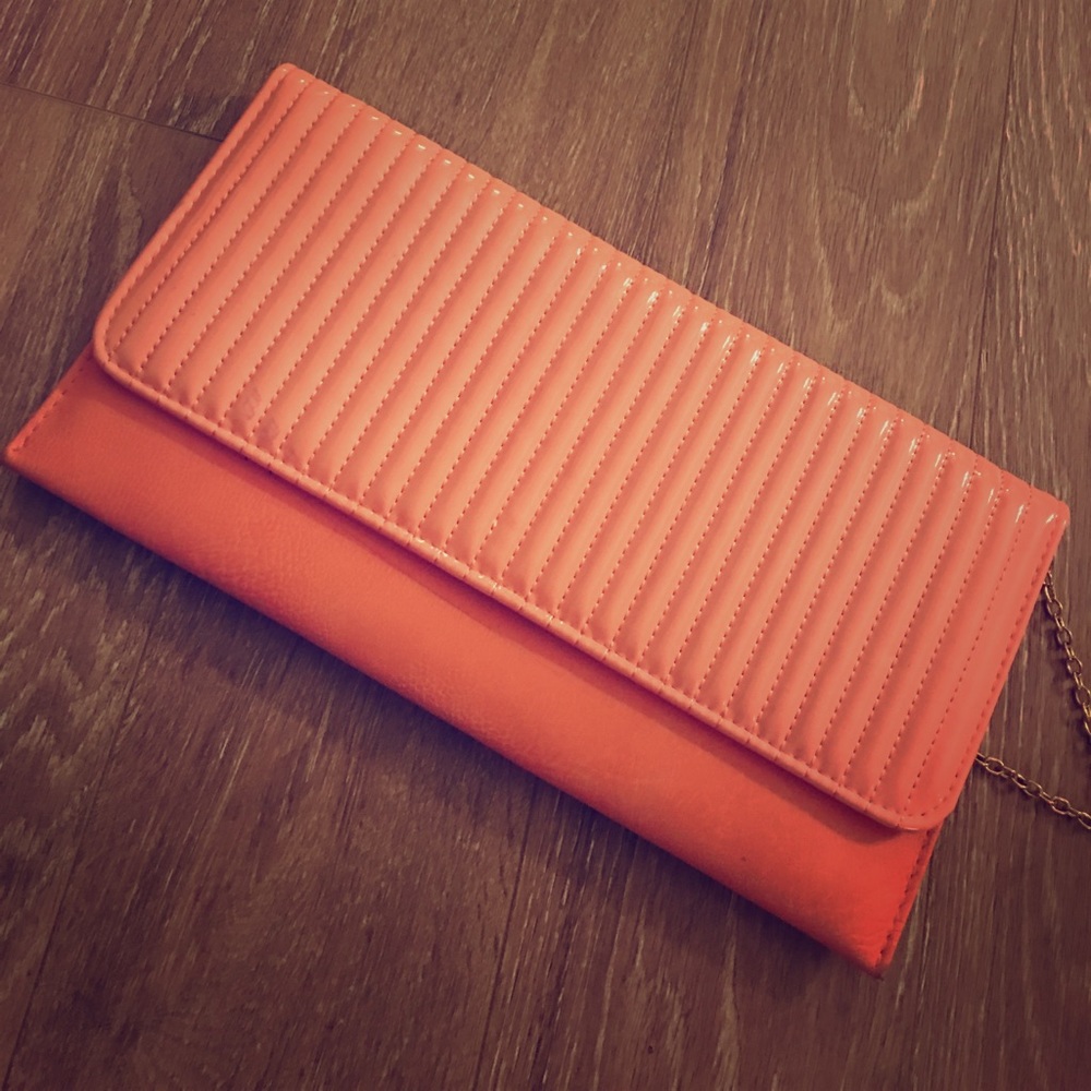 Large Peach clutch