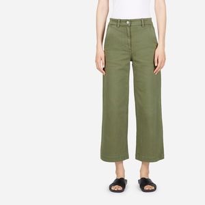 Everlane The Wide Leg Crop Pant Green