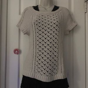 Ann Taylor Loft Short Sleeve Open Knit Sweater