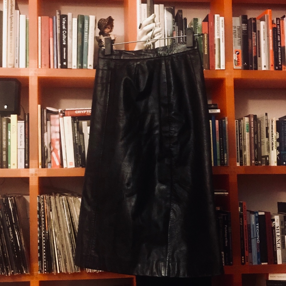 Genuine leather Vintage Pencil Skirt