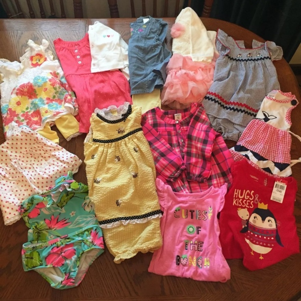 Bundled infant girls summer clothes