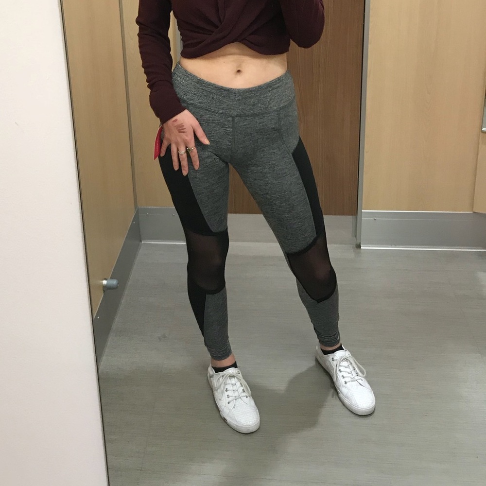 Gray mesh leggings