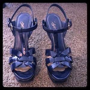 Royal Blue Patent Leather YSL Tributes