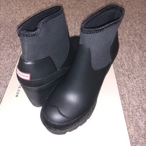 Hunter Original Deep Sea Wedge Bootie-Black