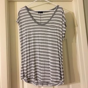 GAP grey and white striped tee