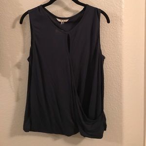 CAbi Navy sleeveless keyhole top