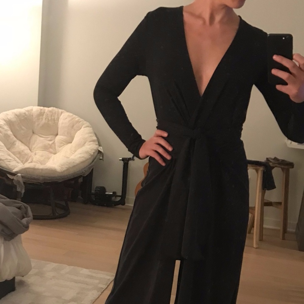 SALE! Morgan Carper Grey-Blue Sexy Jersey Jumpsuit