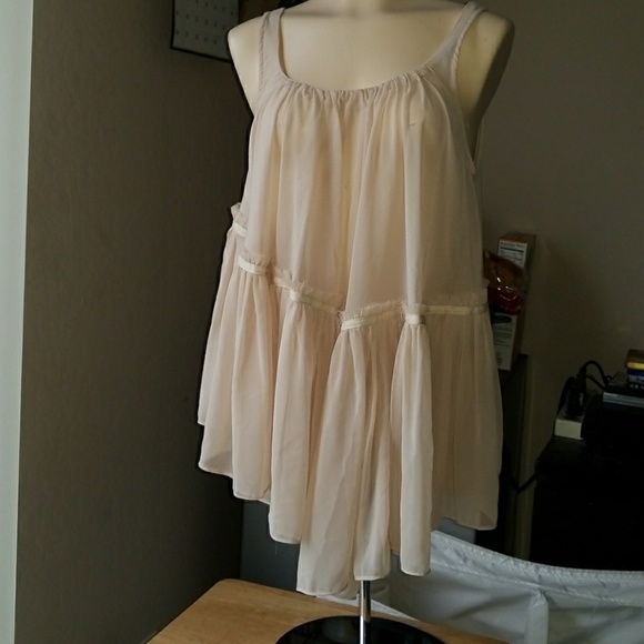 Alythea Sheer Sleeveless Asymmetrical Babydoll - Picture 1 of 4