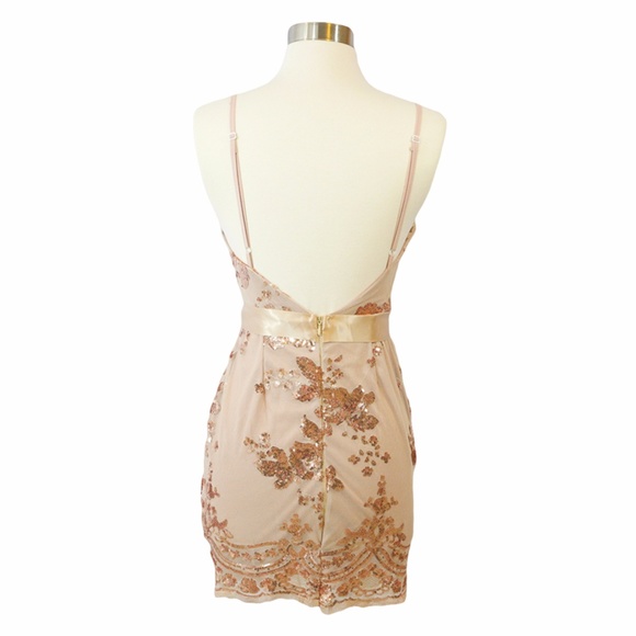 ❗️FINAL PRICE Rose Gold Nude Backless Sequin Dress - Picture 8 of 8