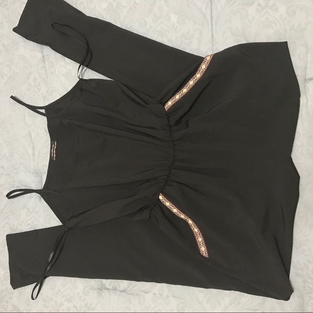 Black Romper with Knit Detail