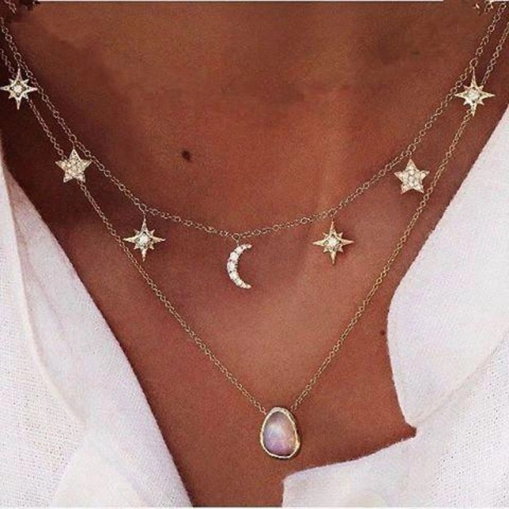 New gold moon and stars🍁 Set of 2 -wholesale