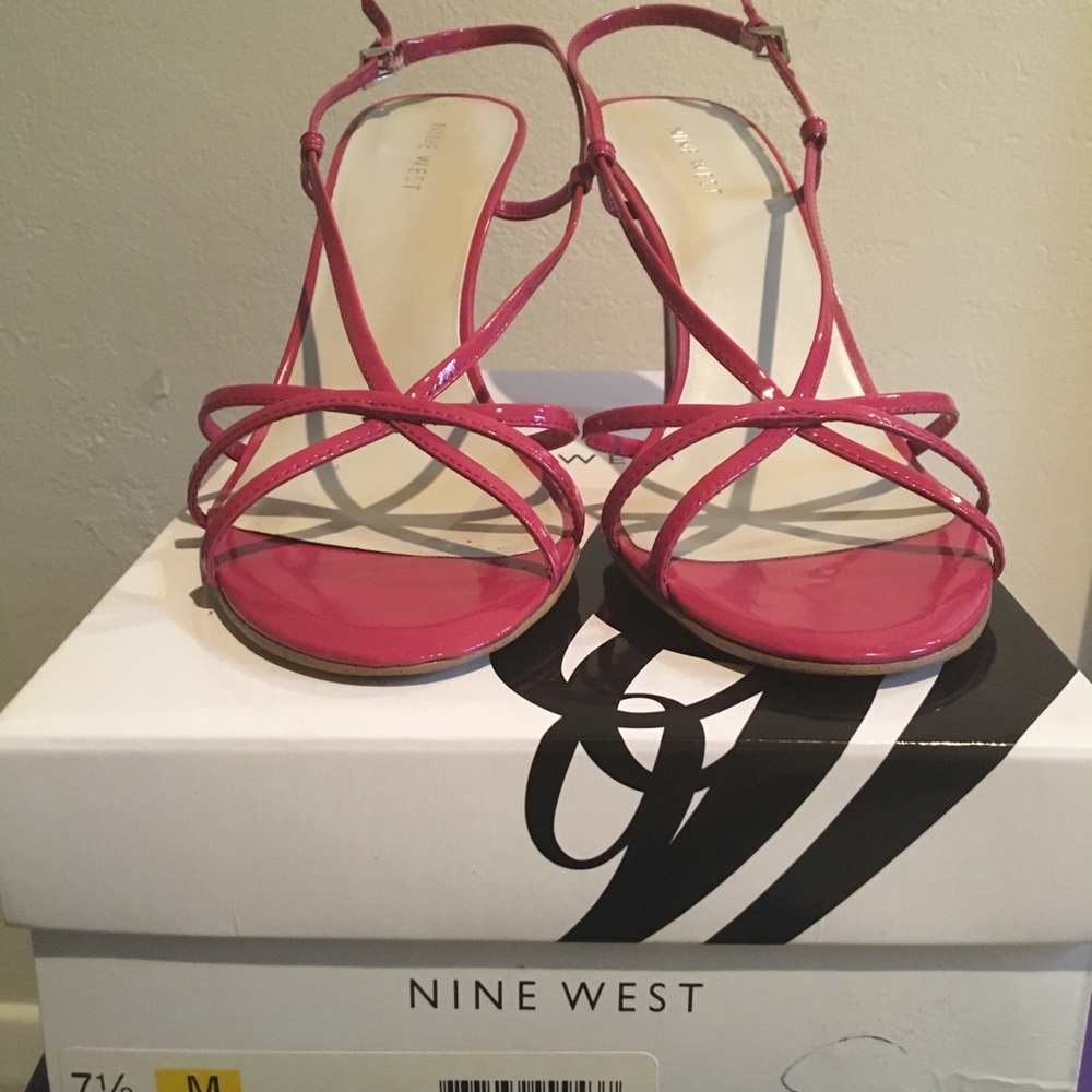Pink Nine West strappy heels!