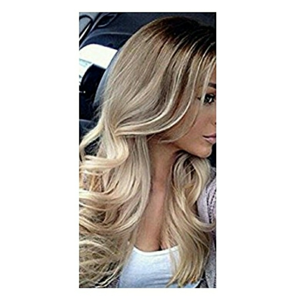 Ombre ash blonde full wig