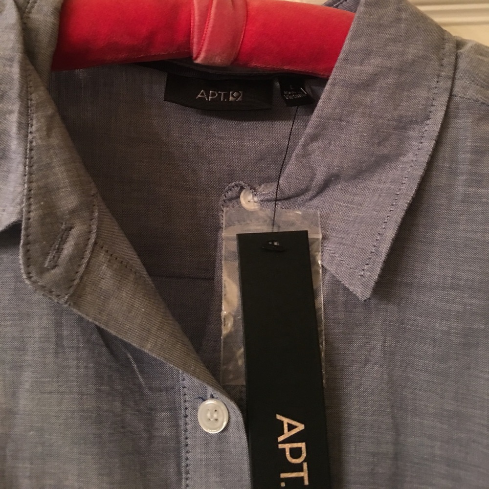 NWT Apt. 9 blue roll-tab 3/4 length sleeves,size L - Picture 4 of 4