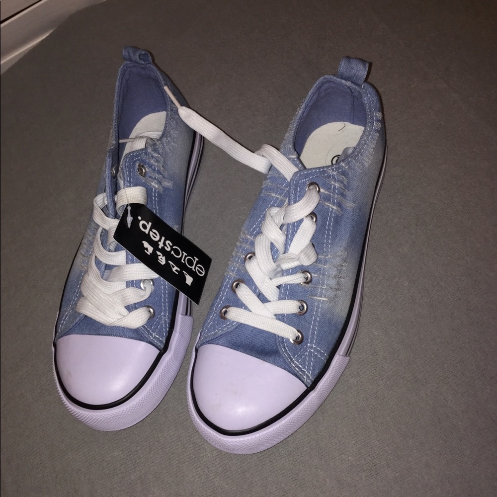 Denim low top sneakers