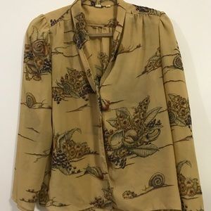 Vintage sheer deep v blouse