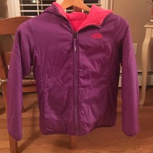 Girls size 8-10 Reversible North Face Jacket