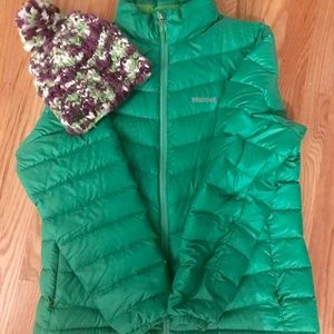 Marmot winter coat waist length and hat