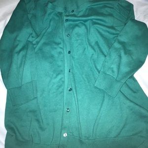 Turquoise cropped cardigan