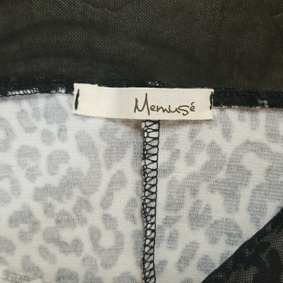 Memusé Black & White Cheetah Bodycon Mesh Dress S - Picture 8 of 8