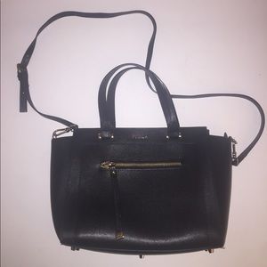 Black leather Furla satchel