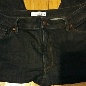 LOFT curvy straight dark denim jeans