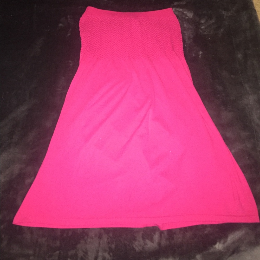 Pretty pink bathing suit cover up.