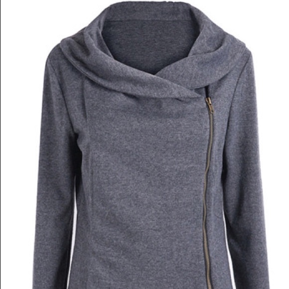 SHEIN Tops - SHEIN Asymmetric Zip Outerwear