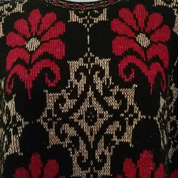 VTG 80s Medallion Print Long Sweater M - EUC - Picture 3 of 8