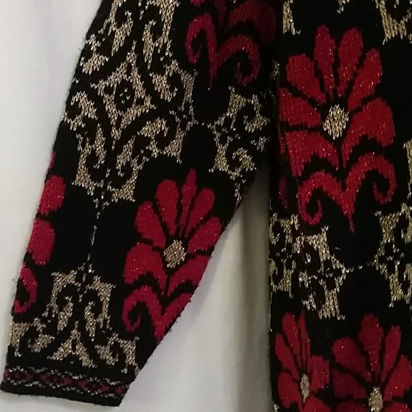 VTG 80s Medallion Print Long Sweater M - EUC - Picture 5 of 8