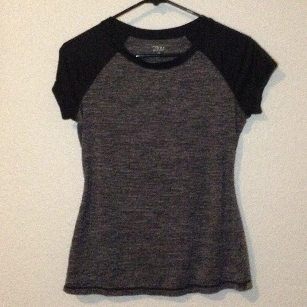 Grey w/ Black Stripes Athletic Shirt