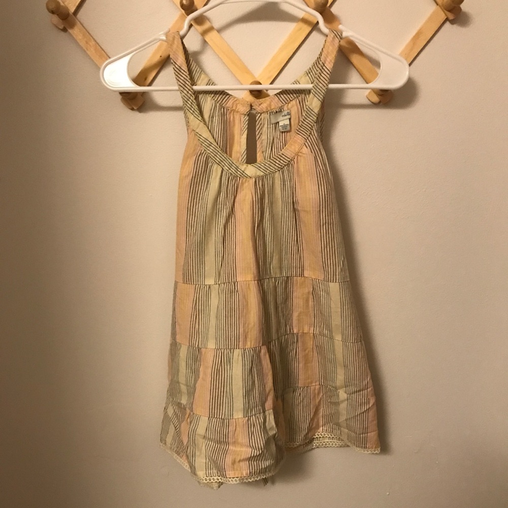 Anthropologie striped tank with tie