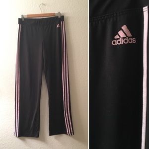 ADIDAS Black training pants w/ pink side stripes