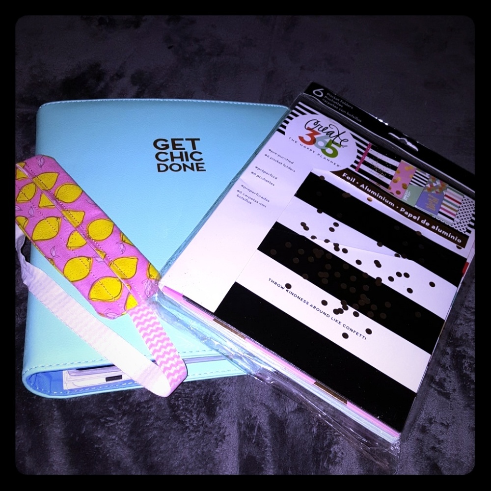 Happy planner with hand made pencil holder